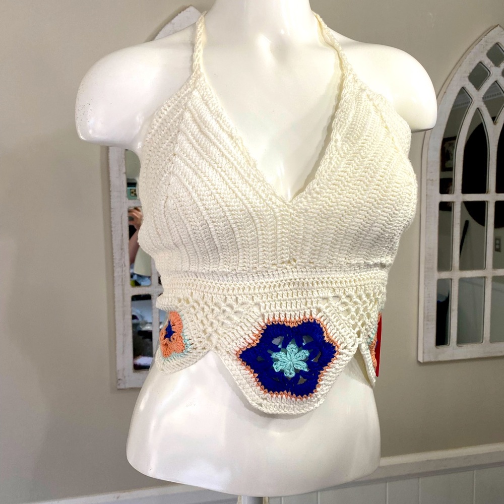 Boho crochet halter crop top